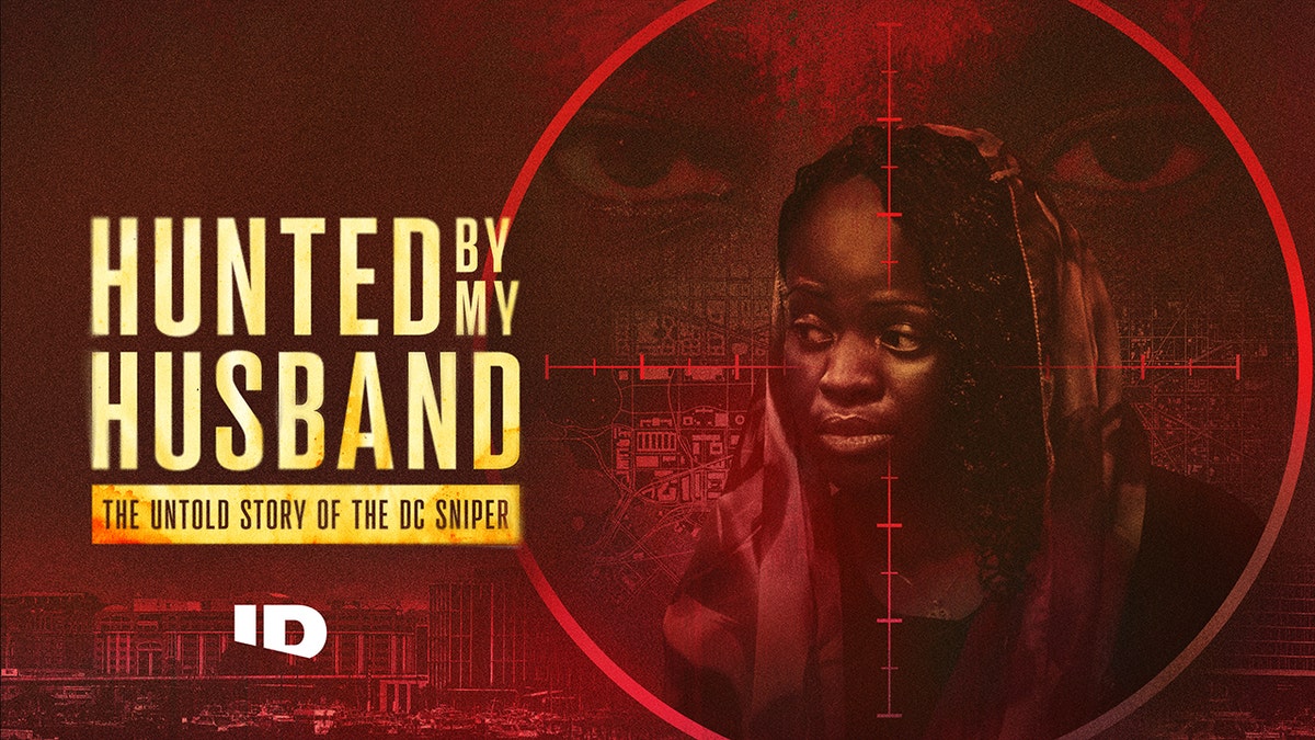 Logo for "Hunted By My Husband" true-crime documentary.