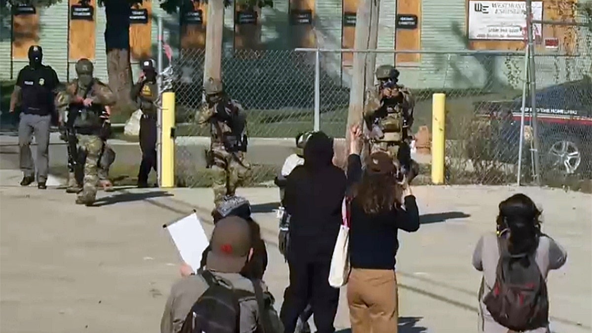 Federal law enforcement confronts anti-ICE protesters in Broadview, Illinois