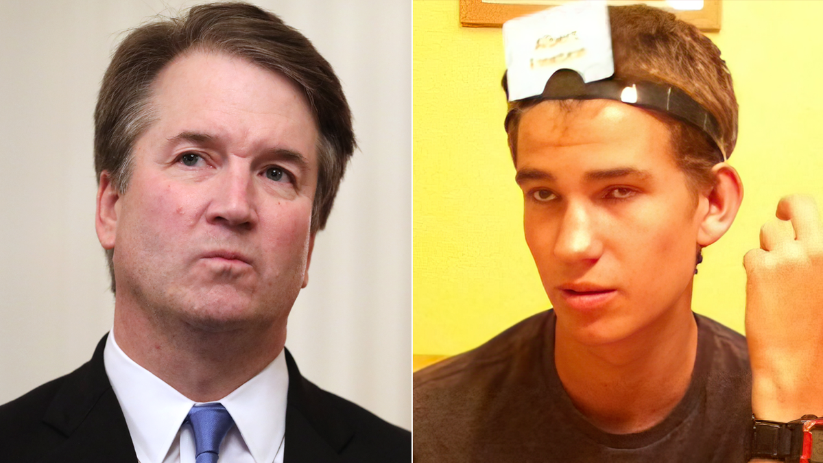 Justice Brett Kavanaugh in a side-by-side split photo with Nicholas Roske