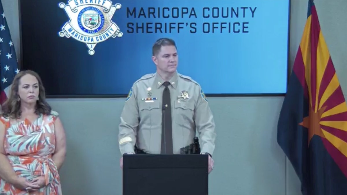 Maricopa County Sheriff's Office Capt. David Lee speaks at a press conference on Friday, Oct. 3.