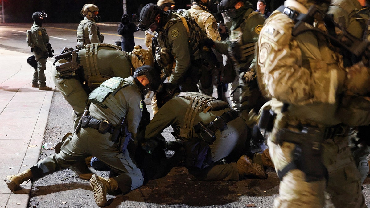 Person arrested during protest outside ICE field office in Portland, Oregon