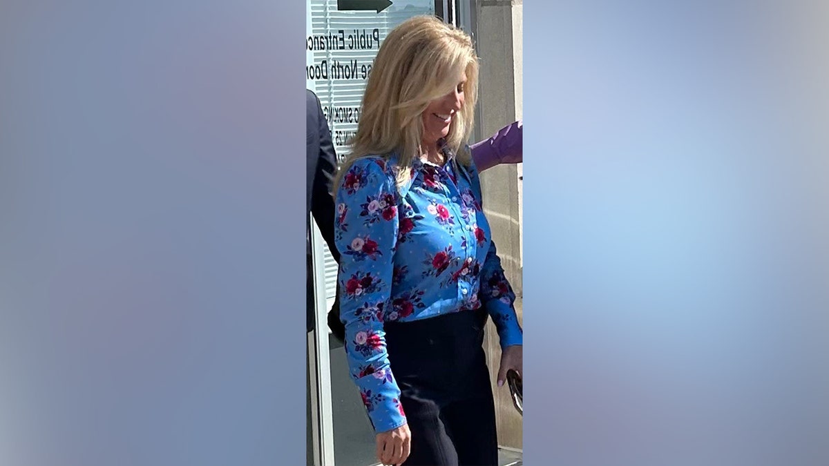 Cindy Clemishire leaves an Oklahoma courthouse