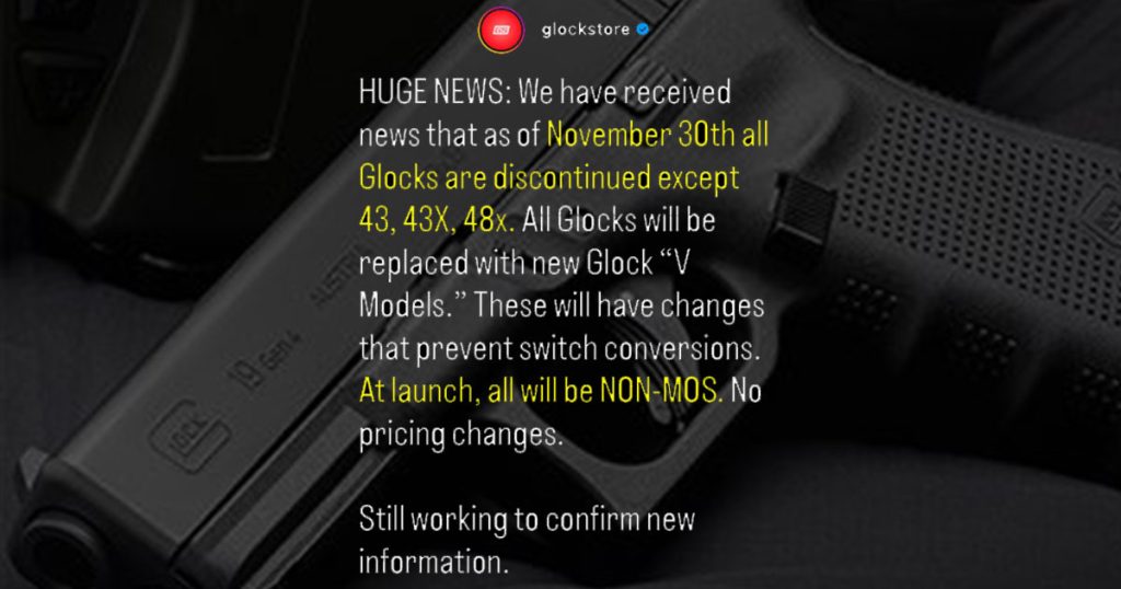 Rumor Alert: GLOCK Discontinuing Vast Majority of Handguns, Introducing “V Models” to Combat Switch Conversions