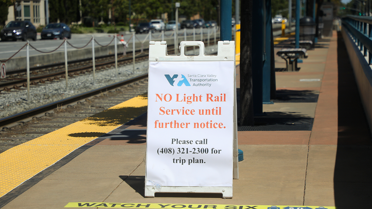 San Jose Light Rail closed