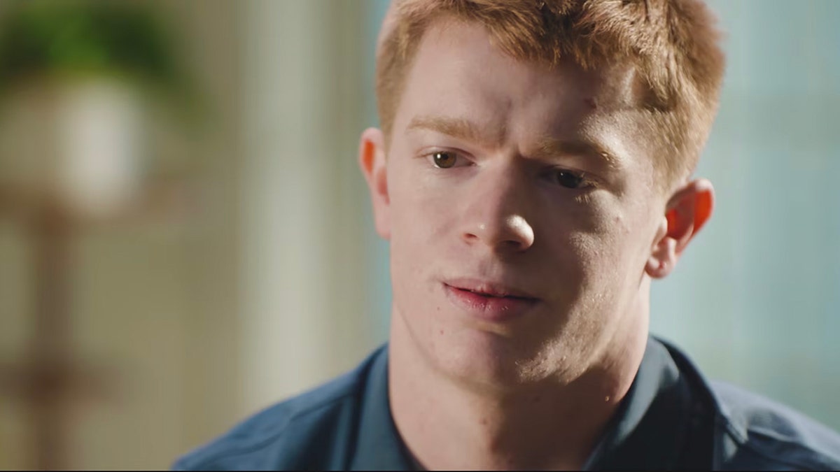 A close-up of Tyler VanScyoc being serious in an interview.