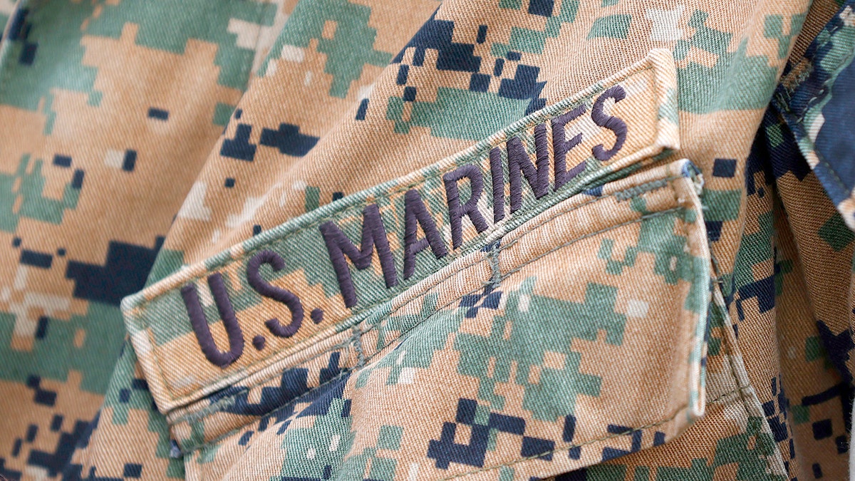 U.S. Marines patch on uniform