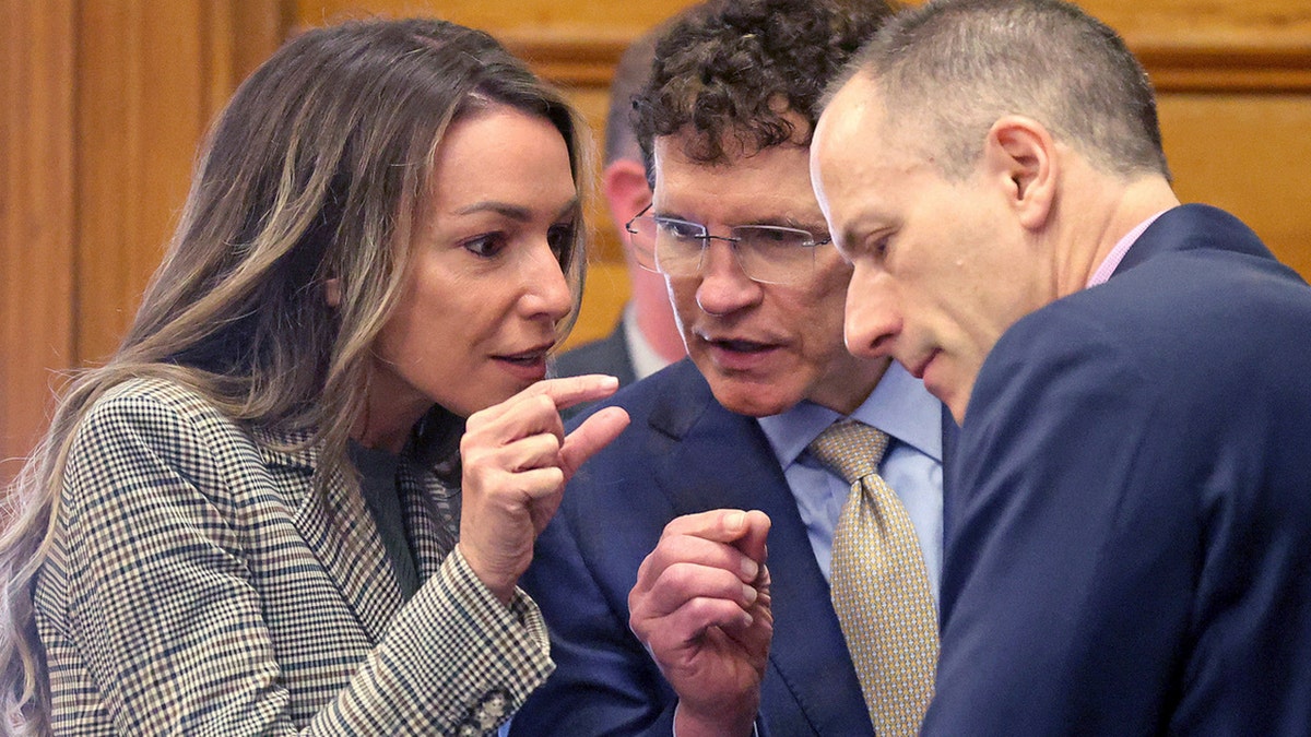 Karen Read and her defense team in court at the retrial as she faces charges in connection to the death of John O'Keefe.