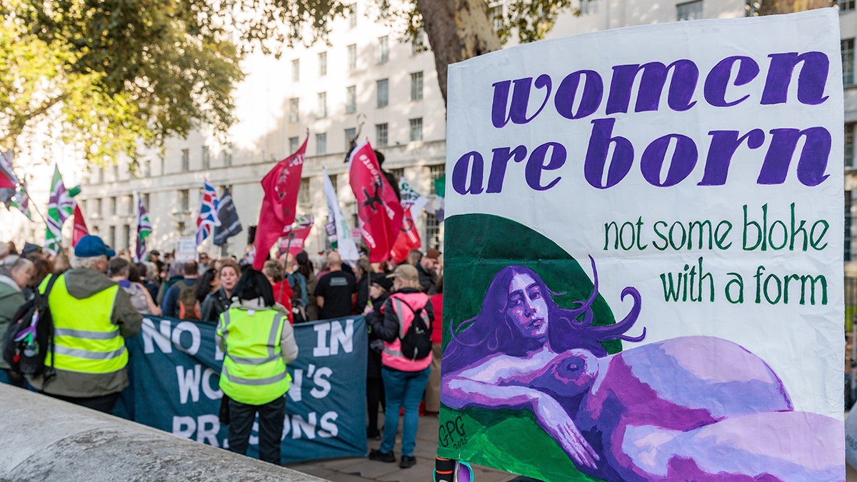 A pro-woman protest sign in London, United Kingdom
