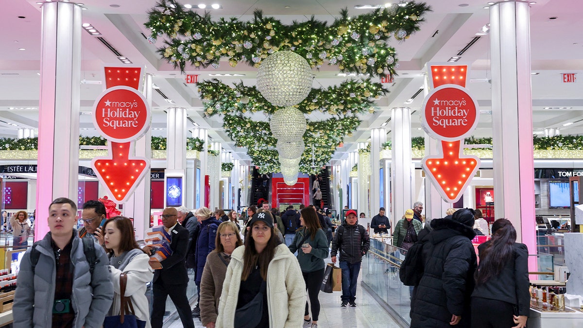 Shoppers at Macy's Herald Square in NYC