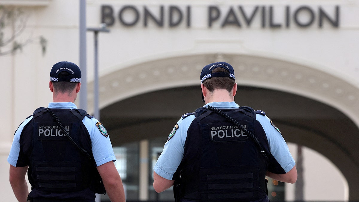 Police a the scene of Bondi Beach shooting in Sydney, Australia