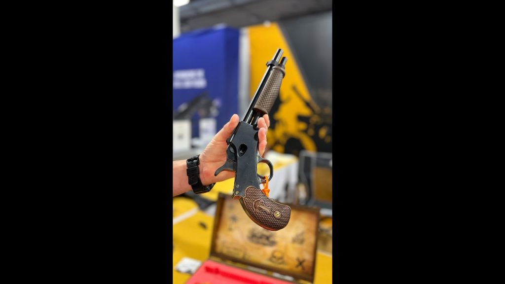 Most unique gun at SHOT Show 2026? (A Tippmann Ordnance slam-fire pump handgun)