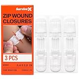 SurviveX Zip Stitch Wound Closure Strips - First aid Kit - Repair Wounds Without Stitches - Zipstitch Sutures - Laceration Closures - 3 PCS
