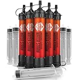 5 High-Capacity Emergency Water Straws – Lightweight, Reusable, 1800-gallon Filters for Camping, Hiking, Travel, Biking, Survival, and Emergencies. No Expiration Date, Perfect for preparedness
