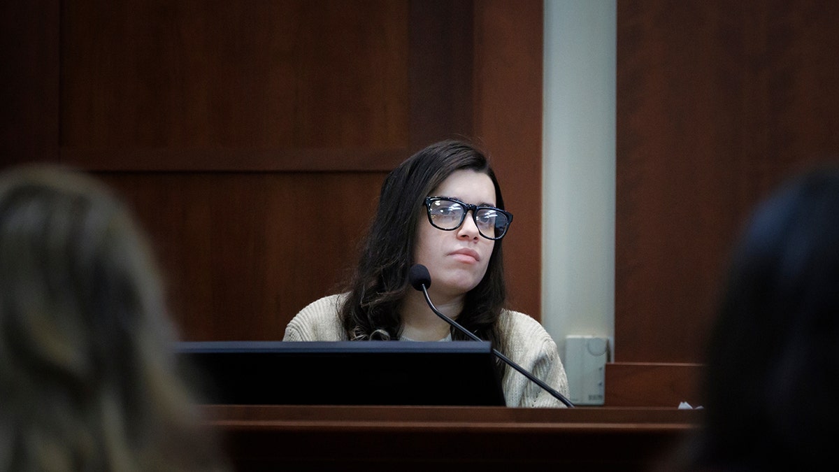 Juliana Peres Magalhães testifies in Brendan Banfield's trial in a Virginia courtroom