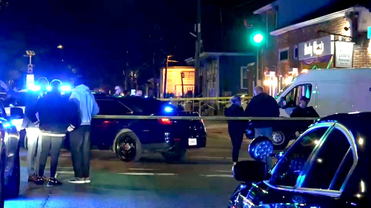 law enforcement outside Dooky Chase's at night