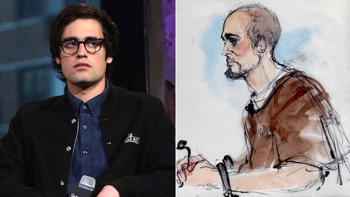 Nick Reiner appears on Build series, wears tan jumpsuit in a sketch in court.