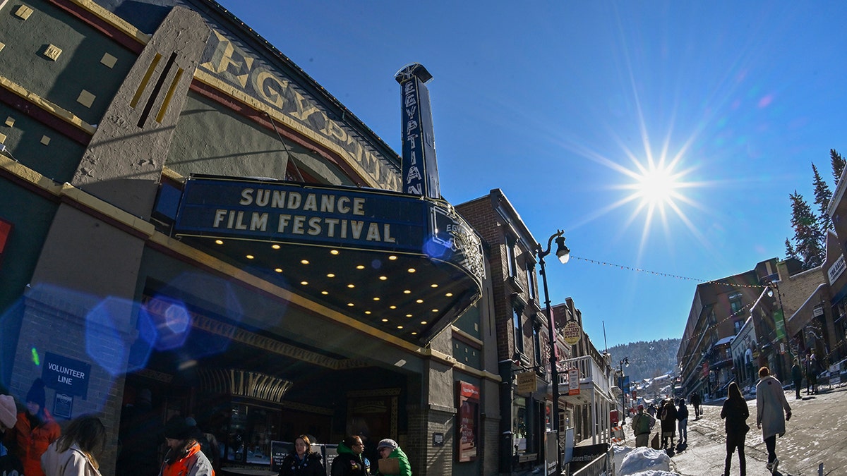 Theater marquee with Sundance Film Festival written on it