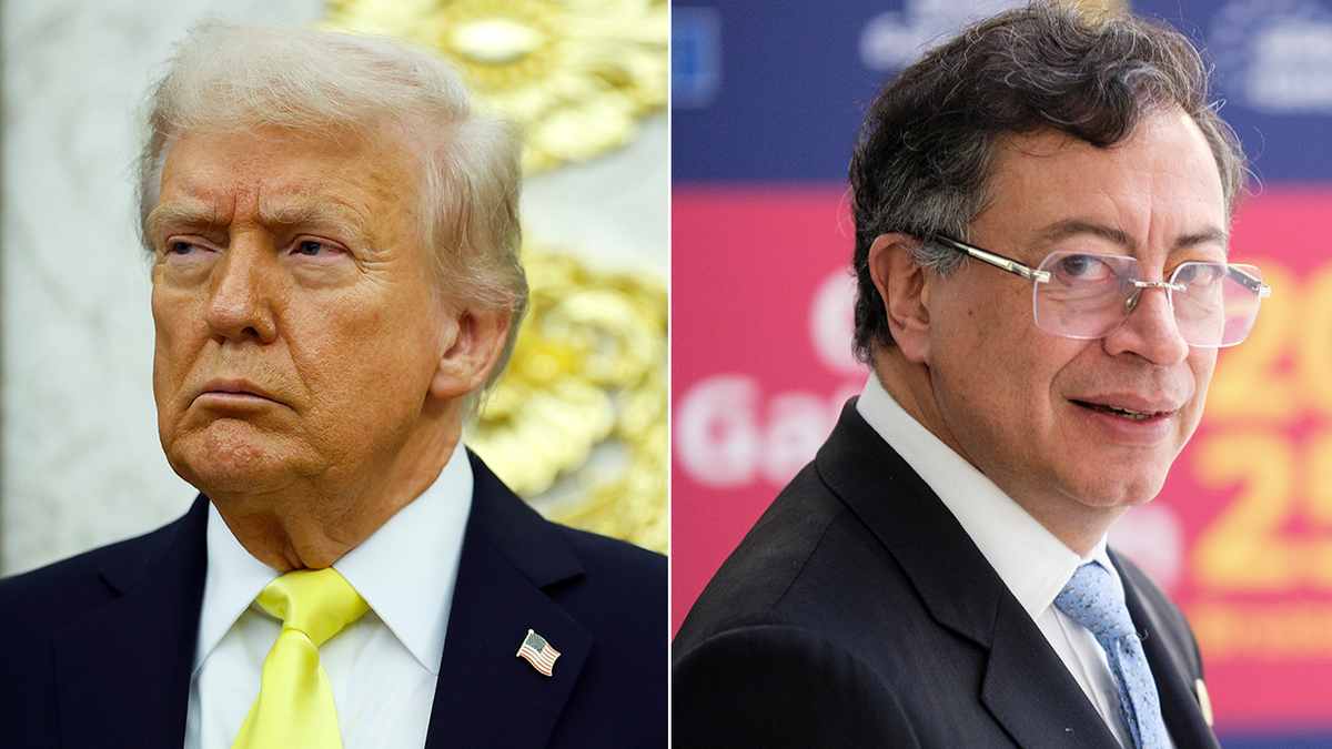 A side-by-side photo of President Donald Trump and Colombian President Petro. A side-by-side photo of President Donald Trump and Colombian President Petro.