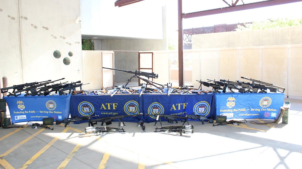 seized weapons on display