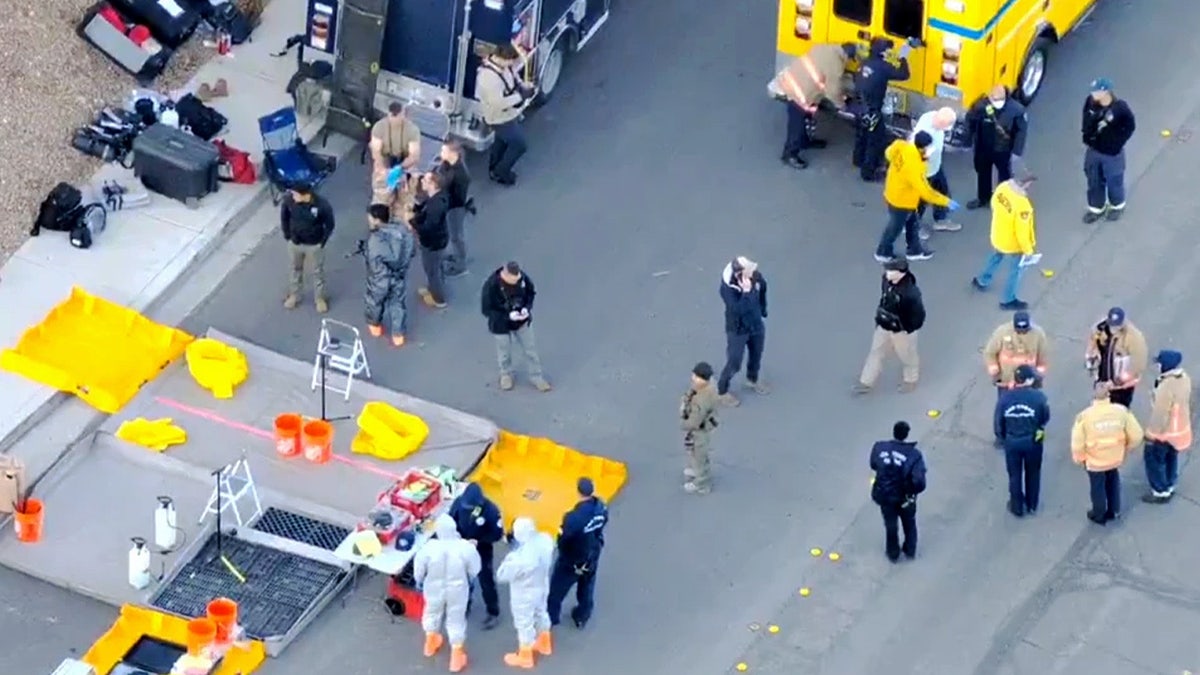 Law enforcement conducting a search at a house in Las Vegas.