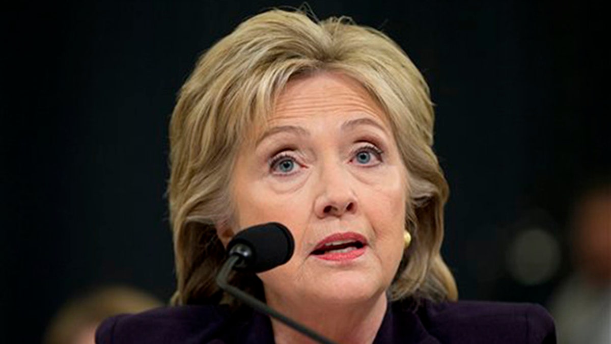 Democratic presidential candidate, former Secretary of State Hillary Rodham Clinton testifies on Capitol Hill in Washington, Thursday, Oct. 22, 2015, before the House Benghazi Committee. (AP Photo/Evan Vucci)