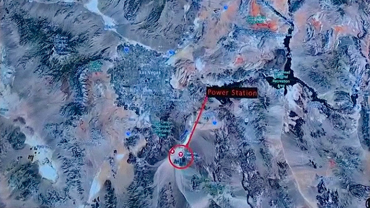 Map of power station where a man crashed into in Boulder City