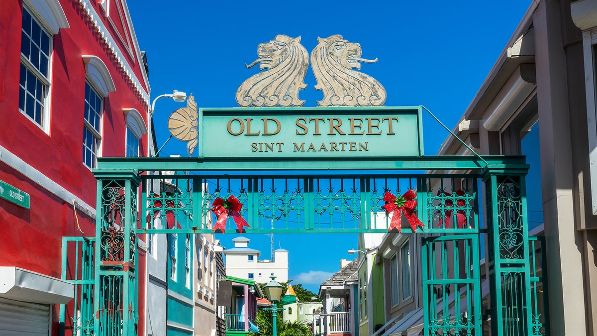Old street sign Sint Maarten island