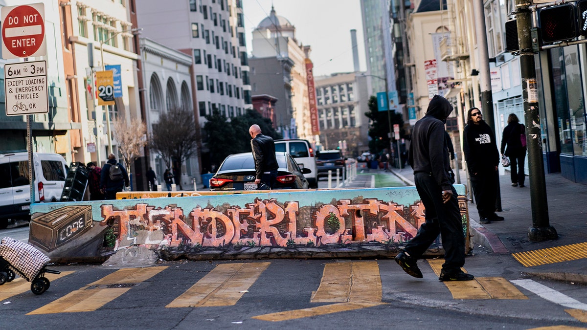 tenderloin sign at intersection of urban streets