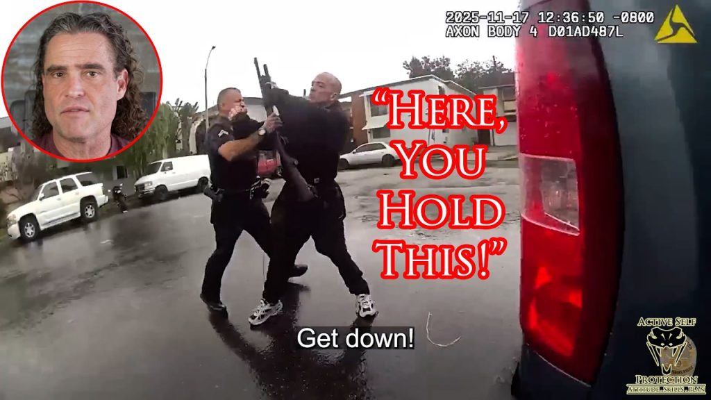 LAPD Officer Practically Hands His Shotgun To Perp