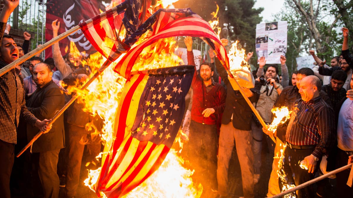 US flag burned in Iran