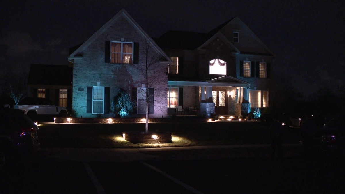 A home in PA at night