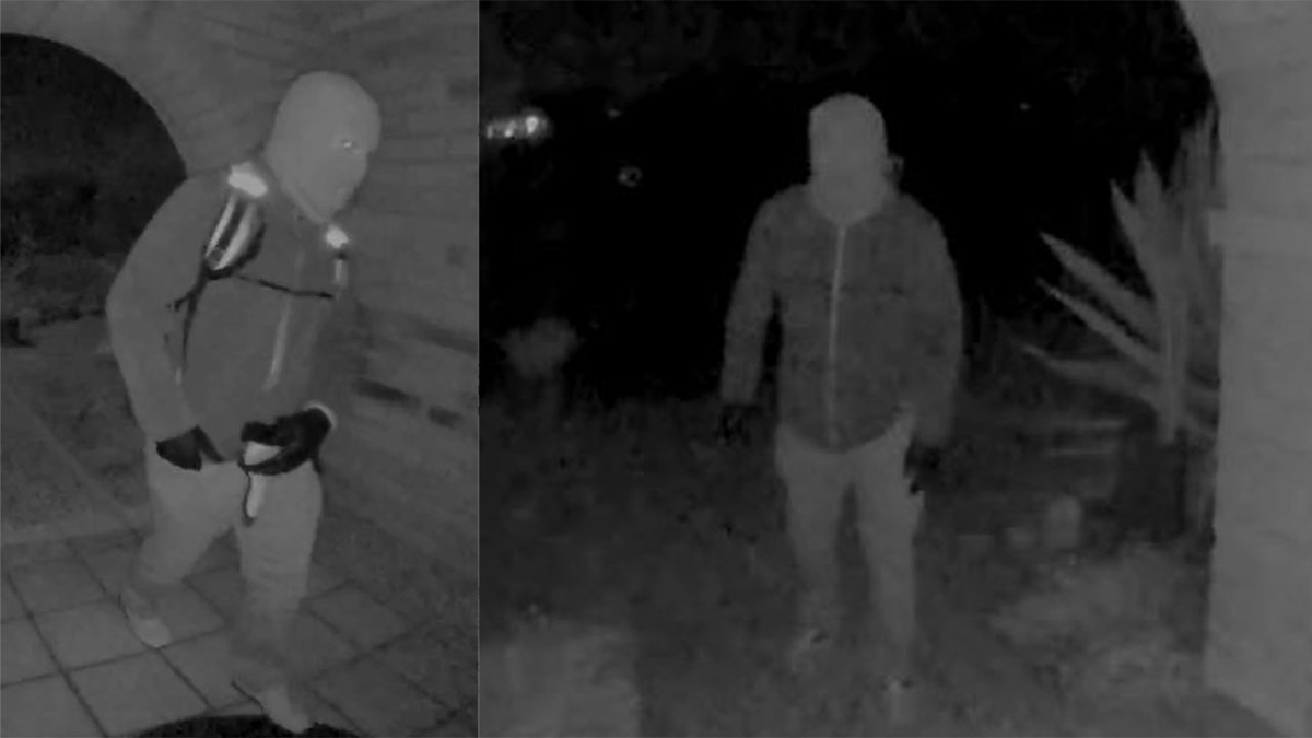 Split image of a man on Nancy Guthrie's porch.