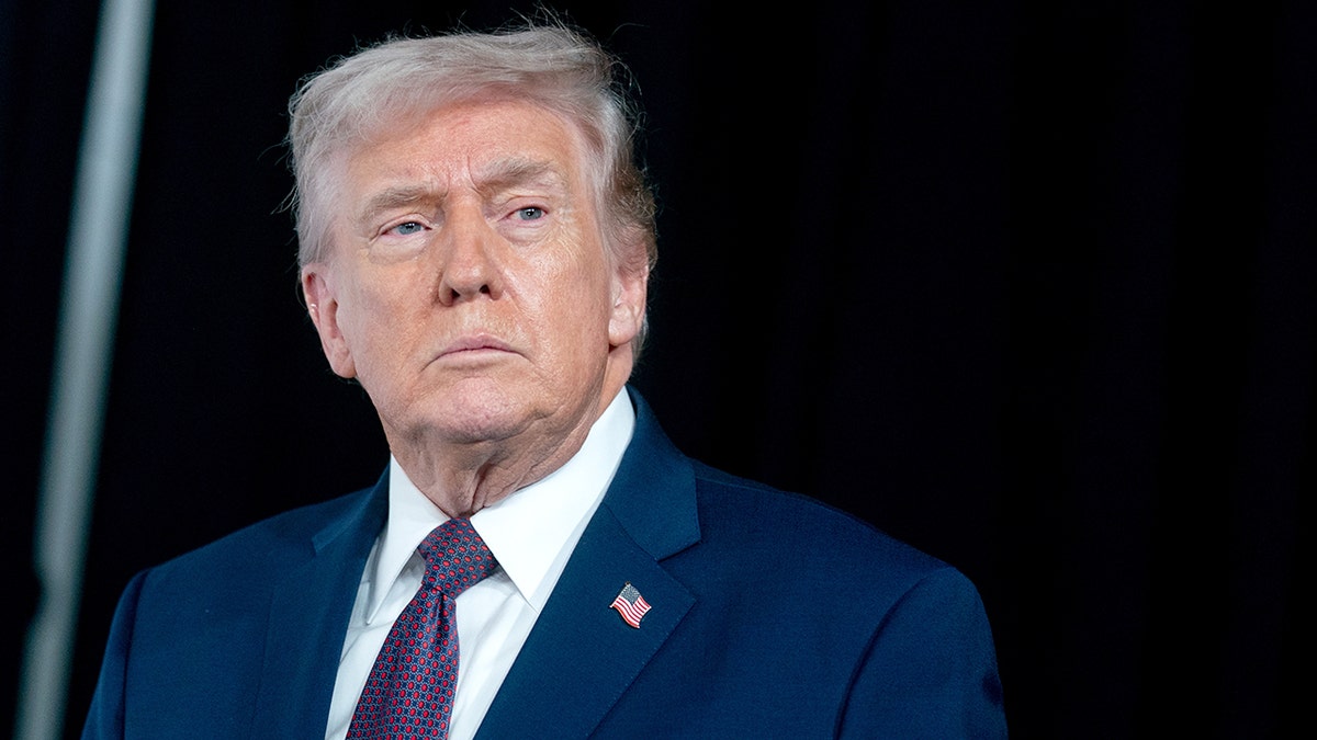 President Donald Trump in a suit and tie.