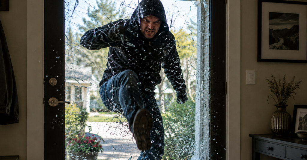 Homeowner Fires Single Shot, Fatally Hitting Intruder Breaking Through Glass Front Door