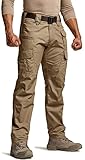 CQR Men's Tactical Pants, Water Resistant Ripstop Cargo Pants, Lightweight EDC Work Hiking Pants, Outdoor Apparel, Raider Mag Cougar, 34W x 30L
