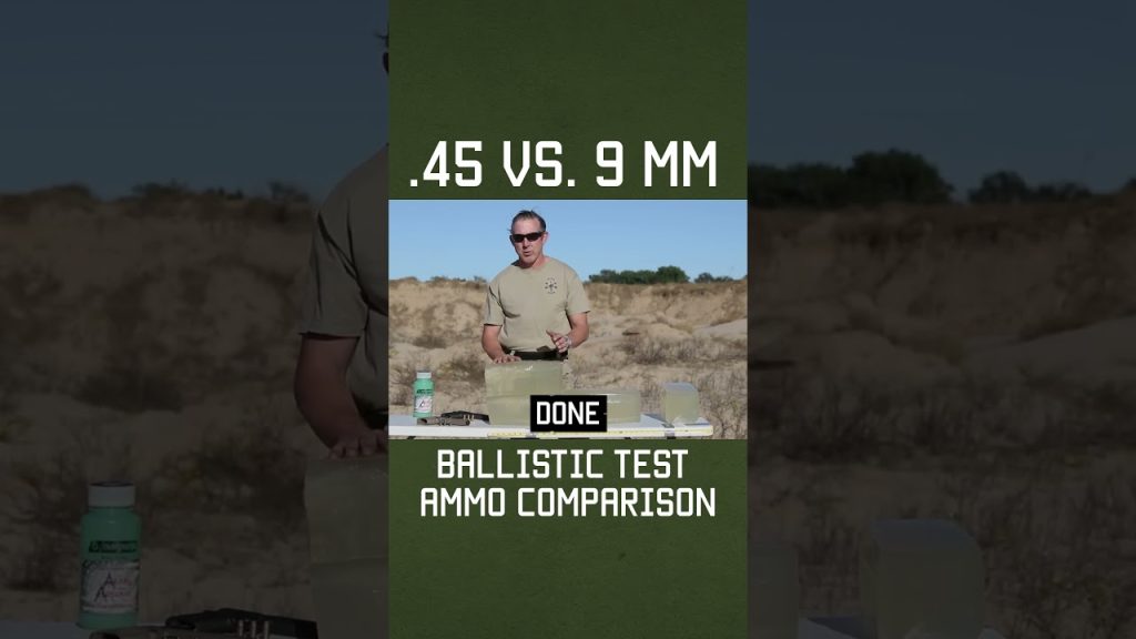 9mm vs 45 Ballistic Test # #militaryeverything #tips #training #reload