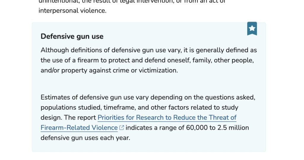 CDC Puts Defensive Gun Use Back on Its Website: 60,000 to 2.5 Million Times a Year CDC Puts Defensive Gun Use Back on Its Website: 60,000 to 2.5 Million Times a Year
